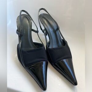 Stuart Wietzman Chic Black Slingback Heels size 9